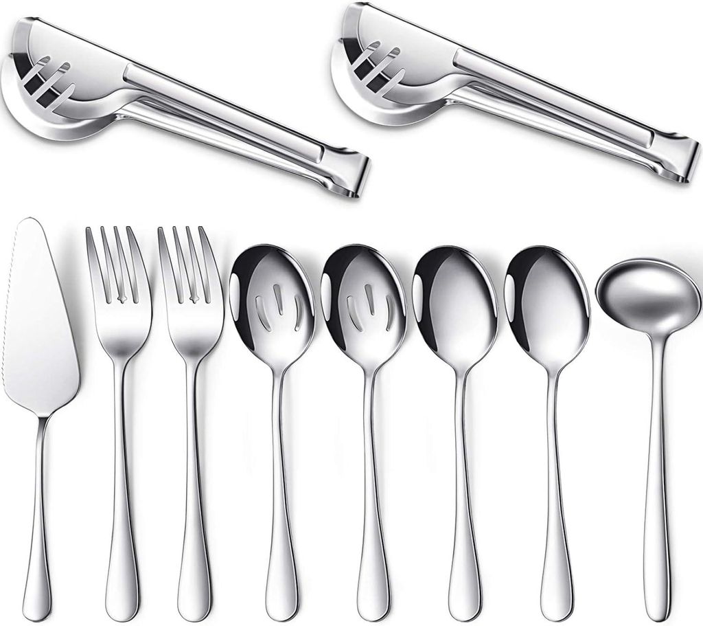10 Stück Servierutensilien Set, Edelstahl Besteck Set Produktbild 