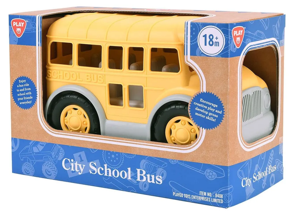 Bus Scolaire Jouet en Plastique Résistant Playgo pour Petits Garçons