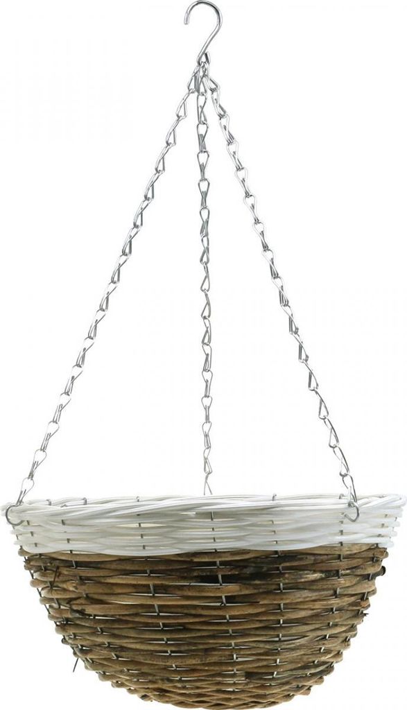 Pflanzschale Blumenampel Hängekorb Natur Weiß Ø35cm Deko Garten Wohnung