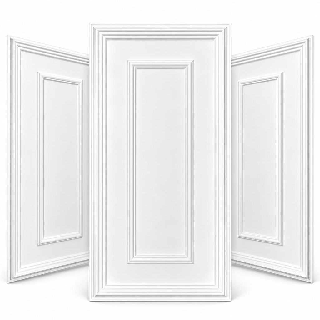 Paneles de pared de PVC 3D, 100x50 cm, color blanco. Diseño Imagen del producto 