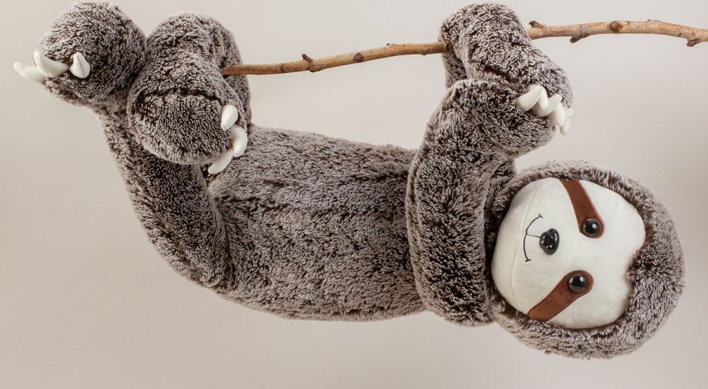 XXL Faultier 100 cm Kuscheltier Plüschtier hängend mit Produktbild 3