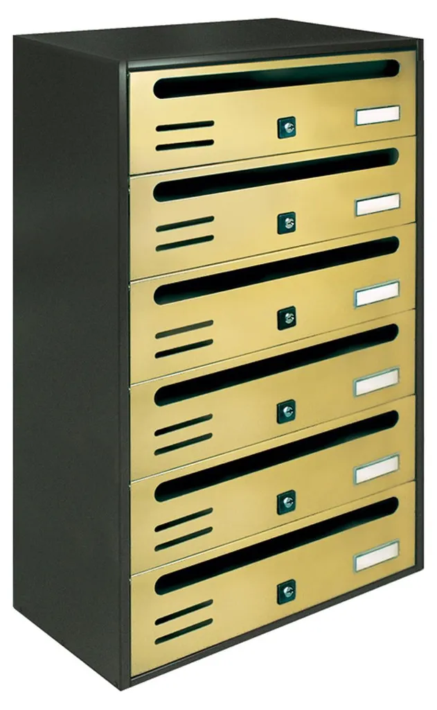 Organisateur de bureau 6 cases Alubox Cubo doré pour dossiers et courrier