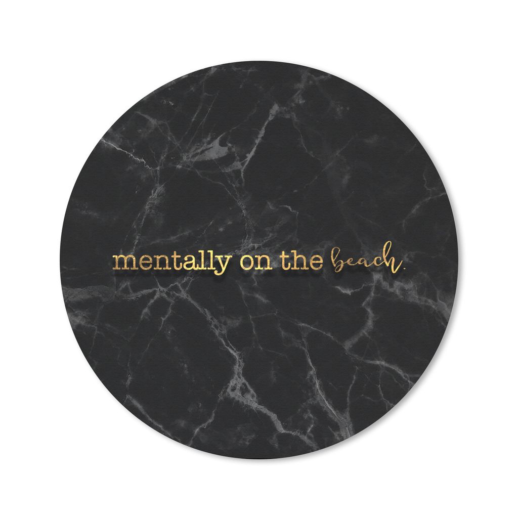 MuchoWow Mauspad Mousepad Zitat - Strand - Gold - Marmor 30x30 cm - Mousepads - Maus Mat - Pad - Mausunterlage - Tischunterlage - Schreibtischmatten