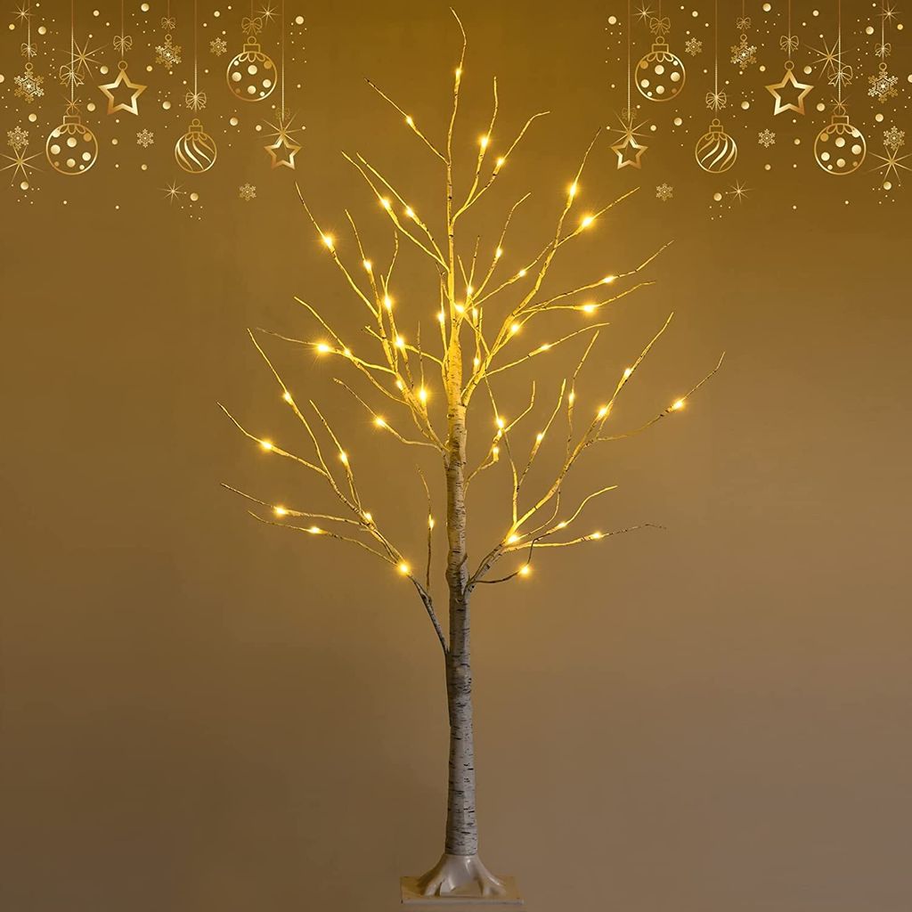 GOPLUS 120cm Künstlicher Weihnachtsbaum mit LED Licht und Metallständer, Christbaum mit PVC-Blättern, weiß