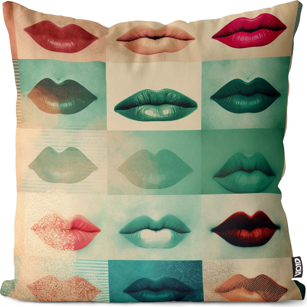 VOID Lippen Lippenstift Fashion Art Kissenbezug Kissenhülle sofa couch wohnzimmer dekoration wasserfest Outdoor Garten Kissen bezug deko