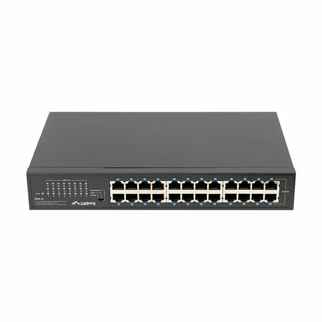 Commutateur Réseau 24 Ports Gigabit Lanberg RSGE-24 pour Baie de Brassage