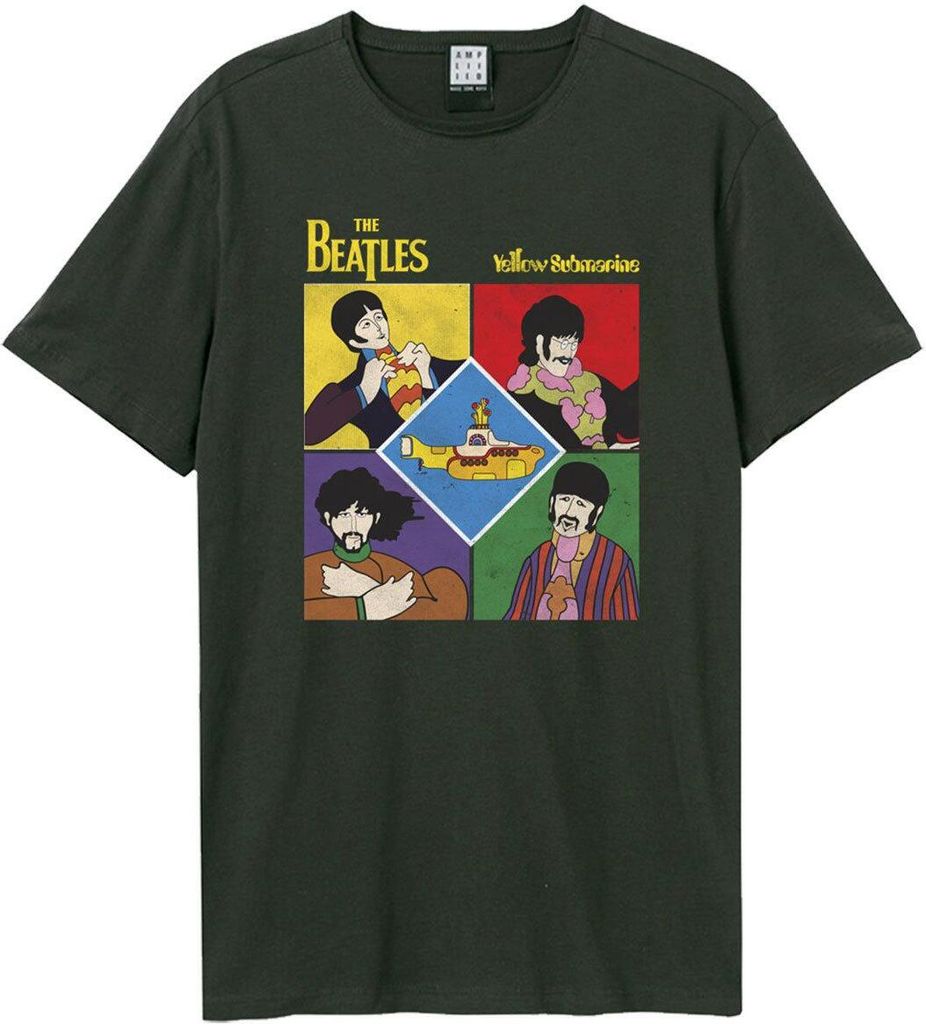 Amplified - "Yellow Submarine Shapes" T-Shirt für Herren/Damen Uni GD2129 (M) (Holzkohle)