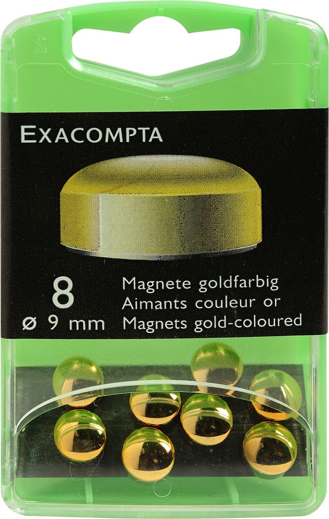 Exacompta Packung 8 Magneten F9, 9mm Durchmesser - Gold - 10912E