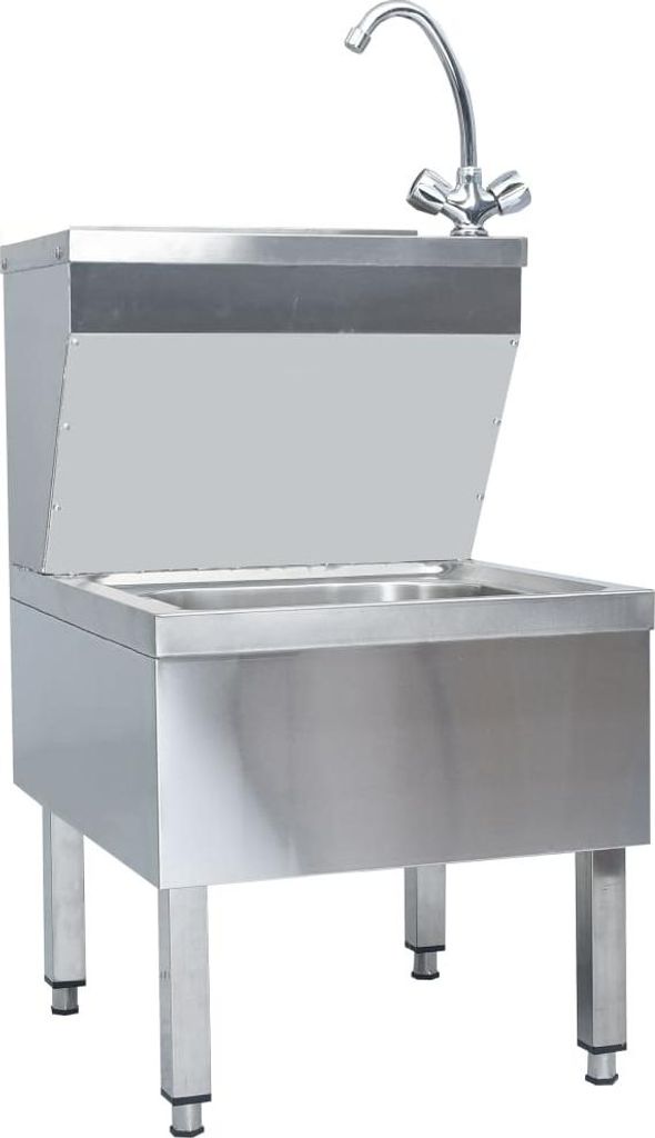 vidaXL Gastro-Handwaschbecken mit Wasserhahn Freistehend Edelstahl