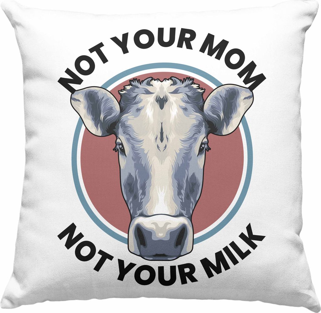 Trendation - Veganer Geschenk Lustige Deko-Kissen mit Füllung 40x40 Vegetarier Geschenkidee Deko-Kissen mit Füllung 40x40 Lustig für Geschenkset...