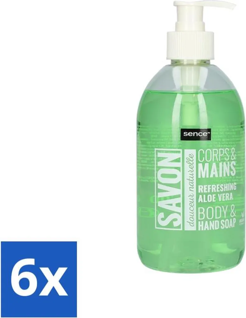 Sence Sapone Mani Aloe Vera: 6 Flaconi Rinfrescanti da 500ml