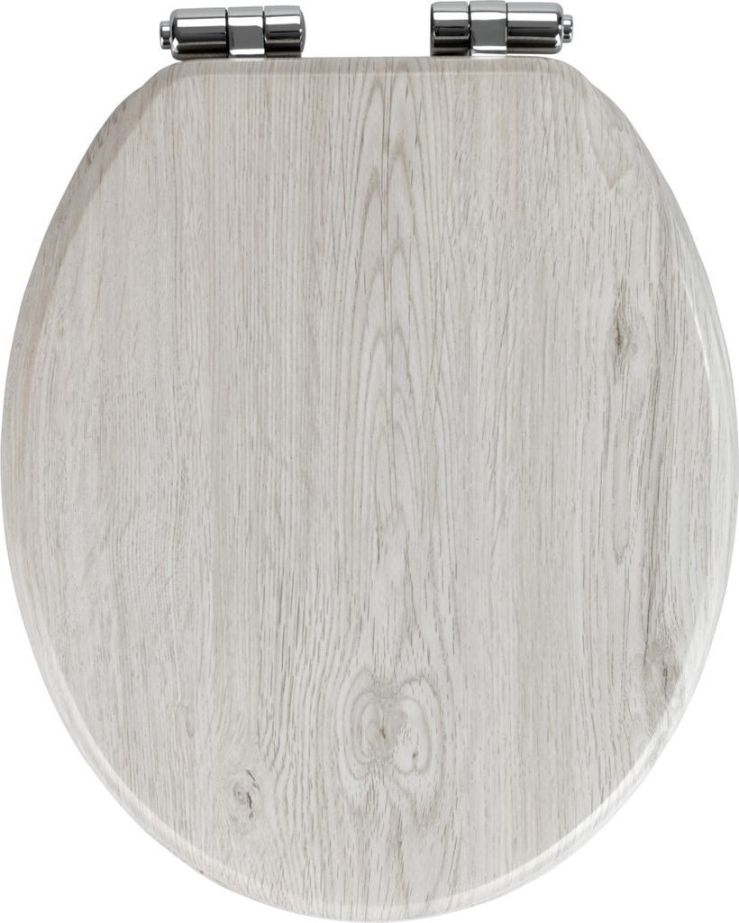 WENKO WC SITZ Eiche Grau Absenkautomatik Toiletten Deckel Brillen MDF Design