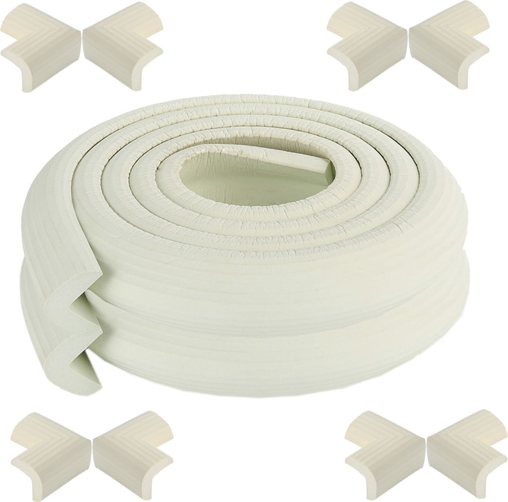CANDeal 4 Meter gestreifter Aderkantenschutz und 8 x Eckenschutz, Premium-High-Density-Schaum baby schützende Haushalt Werkzeug für Tisch, Bank u...