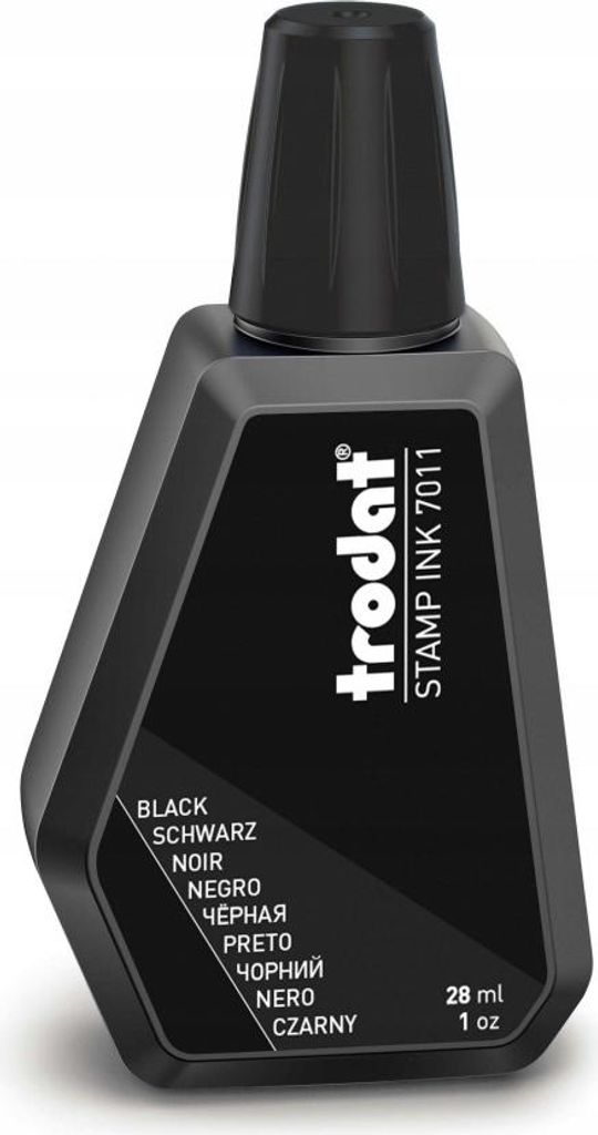 Trodat 7011, 28 ml, Czarny, Czarny, Biały, 1 szt. Zdjęcie produktu 