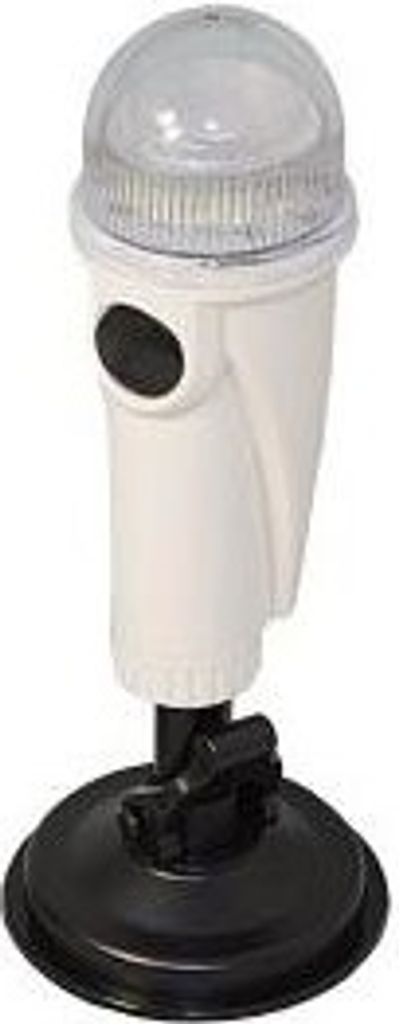 Batteriebetriebene LED-Navigationslaterne für Kanu Kajak Ruderboot Angelboot : weiß - 38cm Super-Saugfuß