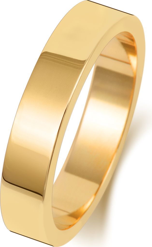9 Karat (375) Gold 4mm Flach Form Herren/Damen - Trauring/Ehering/Hochzeitsring, 61 (19.4); TRS188409KYRST