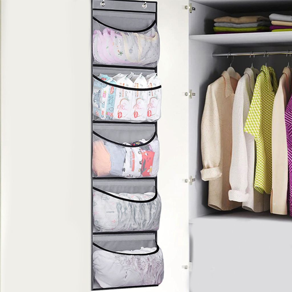 Hängeorganizer Set 2 Stück – Mit 4 Taschen, Faltbar, Aus Baumwolle/Leinen, Für Wand Oder Tür