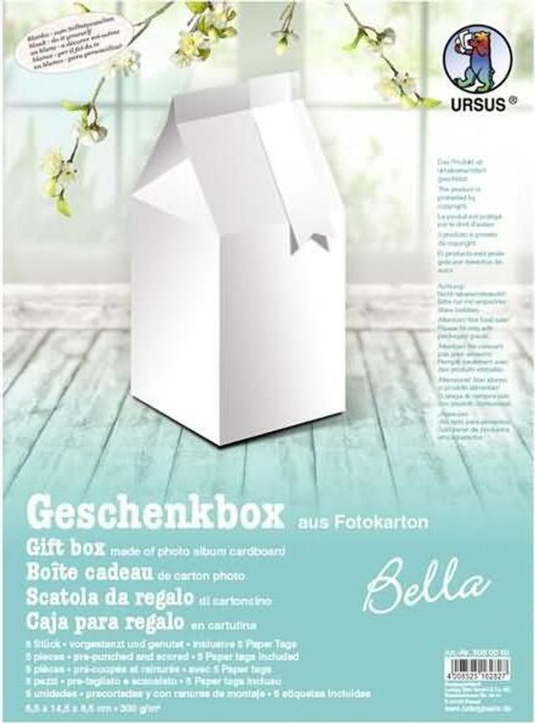 Geschenkbox Bella 6,5x14,5x6,5cm VE=5 Stück weiß