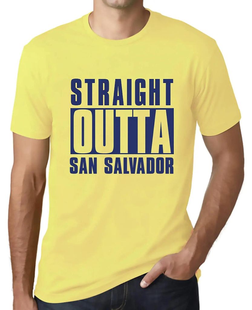Herren Grafik T-Shirt Straight Outta San Salvador Öko-Verantwortlich Vintage Jahrgang Kurzarm Lustige Druck Geburtstag Geschenk Mann