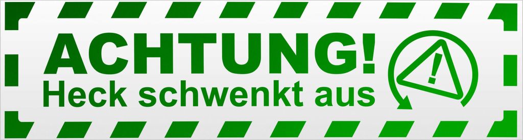 Kiwistar Achtung Drohne Einsatz gestreift Magnetschild Schild magnetisch - 30cm Grün - reflektierend - Magnetfolie für Auto PKW Kfz