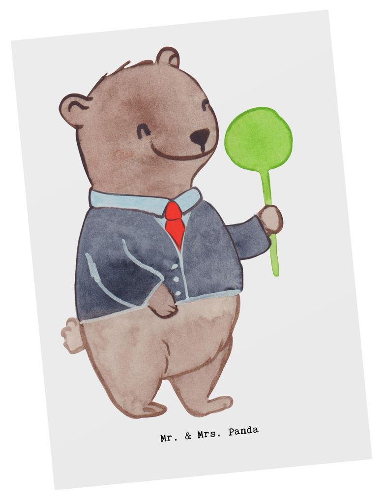 Mr. & Mrs. Panda Grußkarte Zugbegleiter Herz - Weiß - Geschenk, Ansichtskarten, Postkarten, Ansichtskarte, Postkarte, einzelkarte