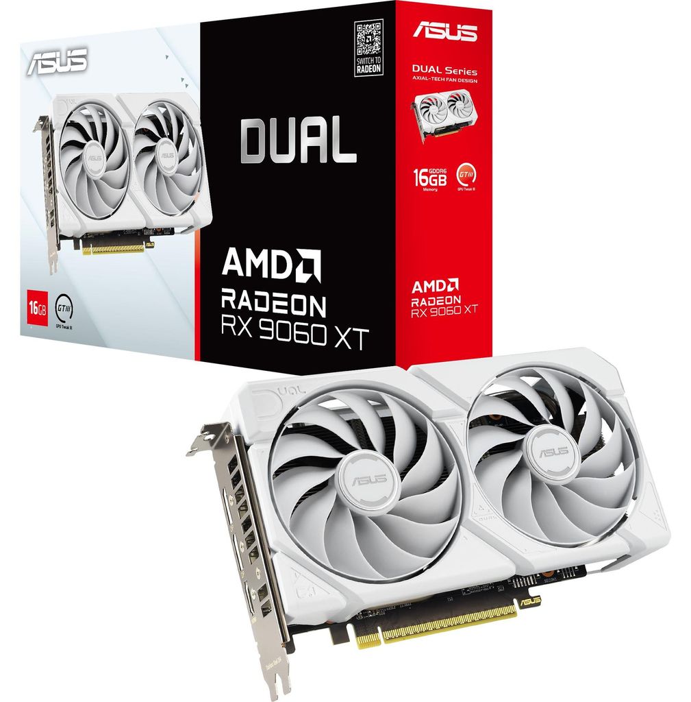 ASUS Radeon RX 9060 XT DUAL WHITE Edition 16GB, Grafikkarte Produktbild 