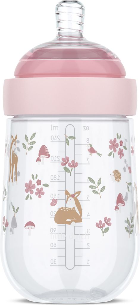 Mepal - Babyflasche Mio Little Dutch - Transparente Kappe zur Aufbewahrung - Anti-Kolik Babyflaschen - Spiralförmiges Design verhindert Verstopfun...