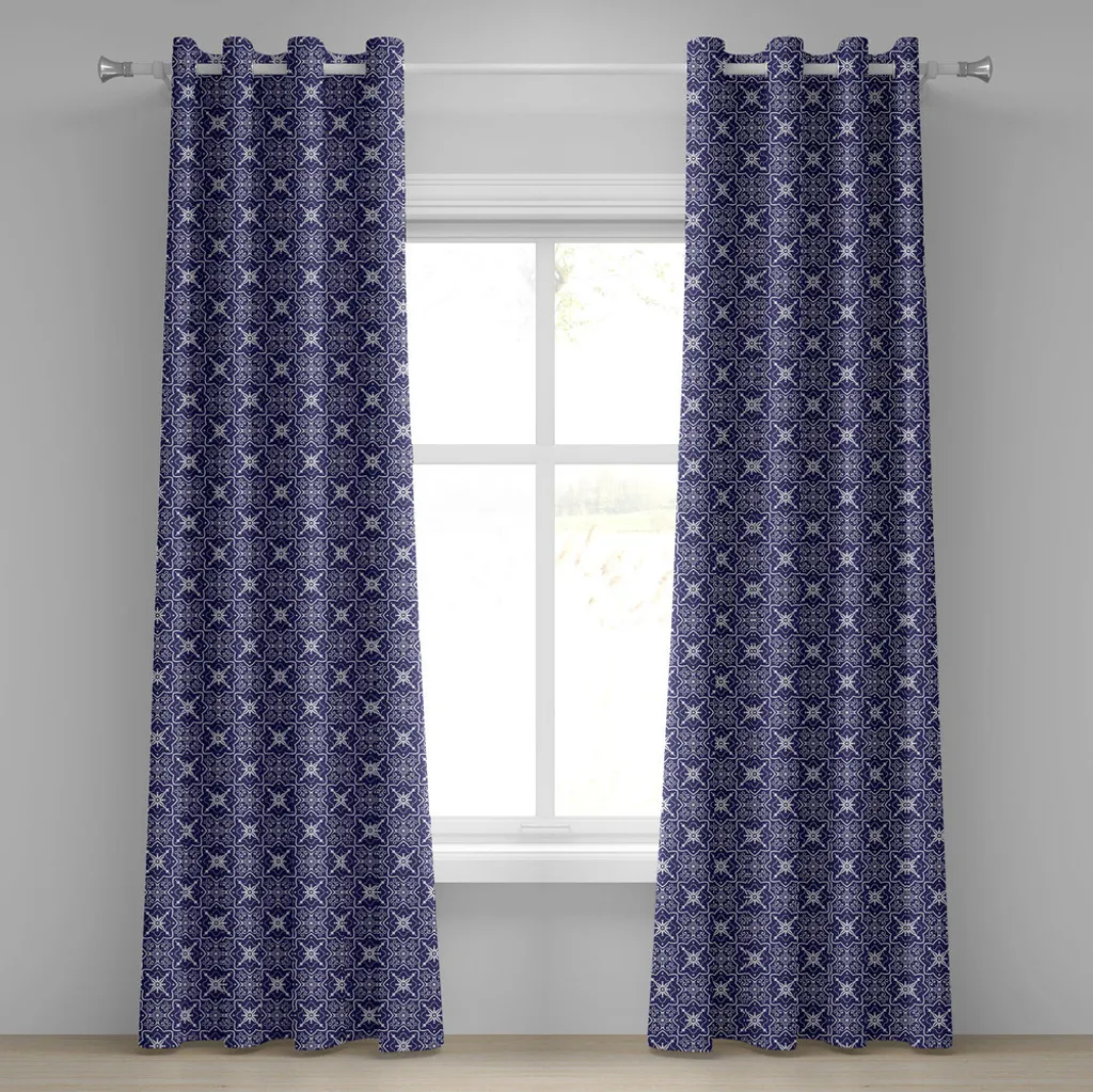 Paire de rideaux décoratifs 280x245 cm imprimé floral néerlandais