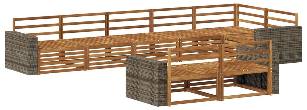 vidaXL Outdoor-Sofagarnitur 8 pcs Natur