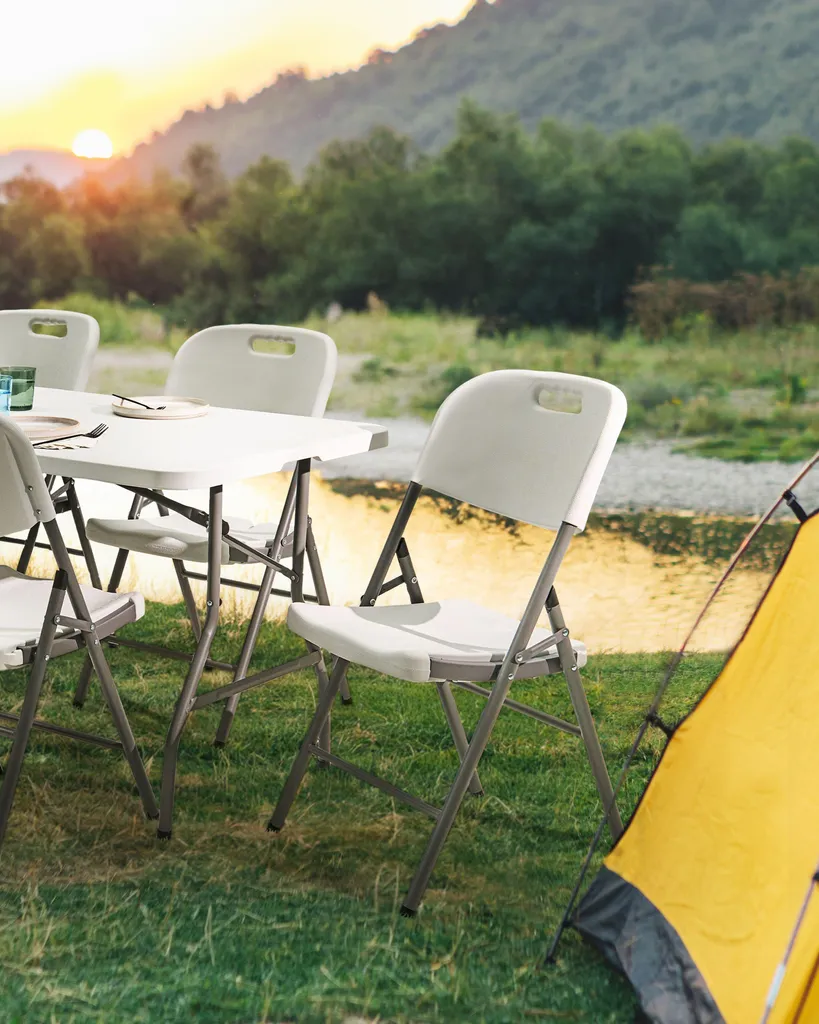 Chaises de Jardin Pliables Blanches : Solution Gain de Place Lot de 2 - 4