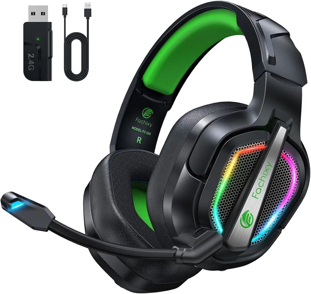 Cuffie da Gioco Wireless Regalo PS5 PC: Luce LED e Comfort Extra