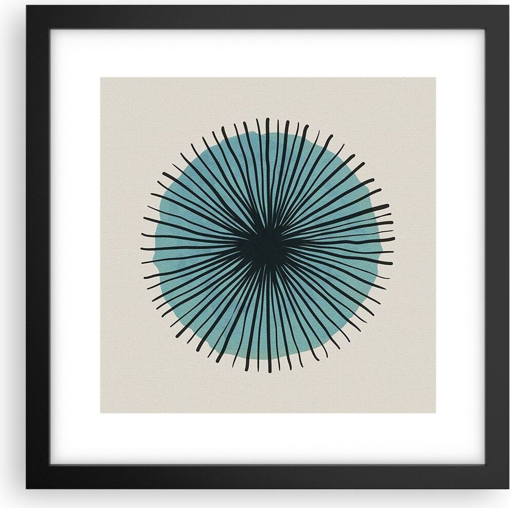 Gerahmtes Poster - Schwarzer Rahmen - Auge Abstraktion Modern - 30x30 cm - Wand Bild - Wanddeko - Wandbilder - Wandposter - Bilderrahmen - Bilder -...