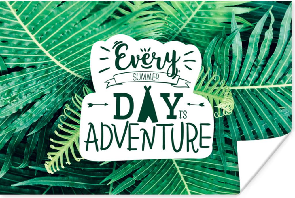 MuchoWow Poster Sommer - Sprichwort - Camping - Farnkraut 120x80 cm - Bilder