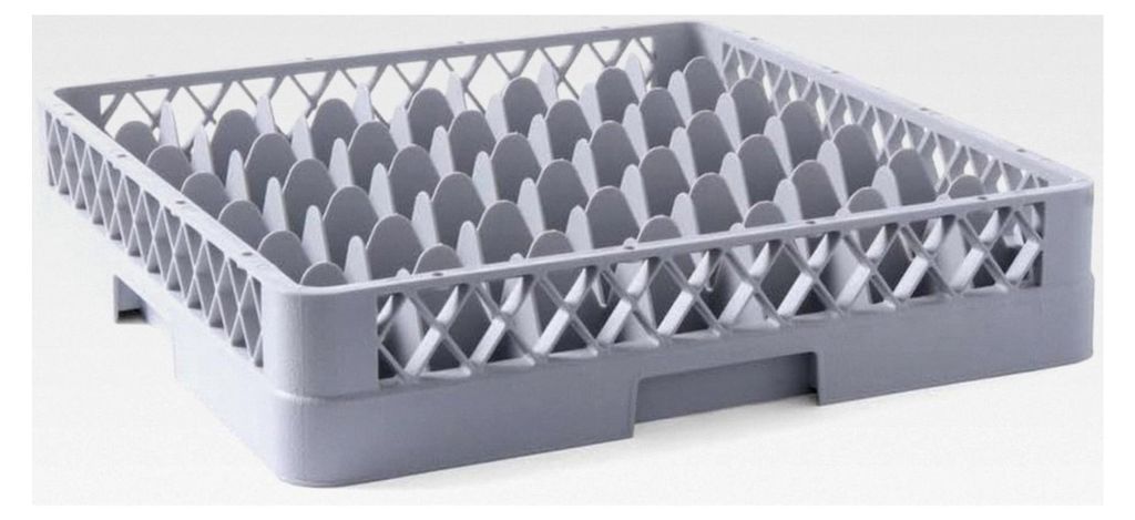 Spülkorb mit 36 Fächern für Gläser und Tassen, 500x500x(H) 104mm, grau