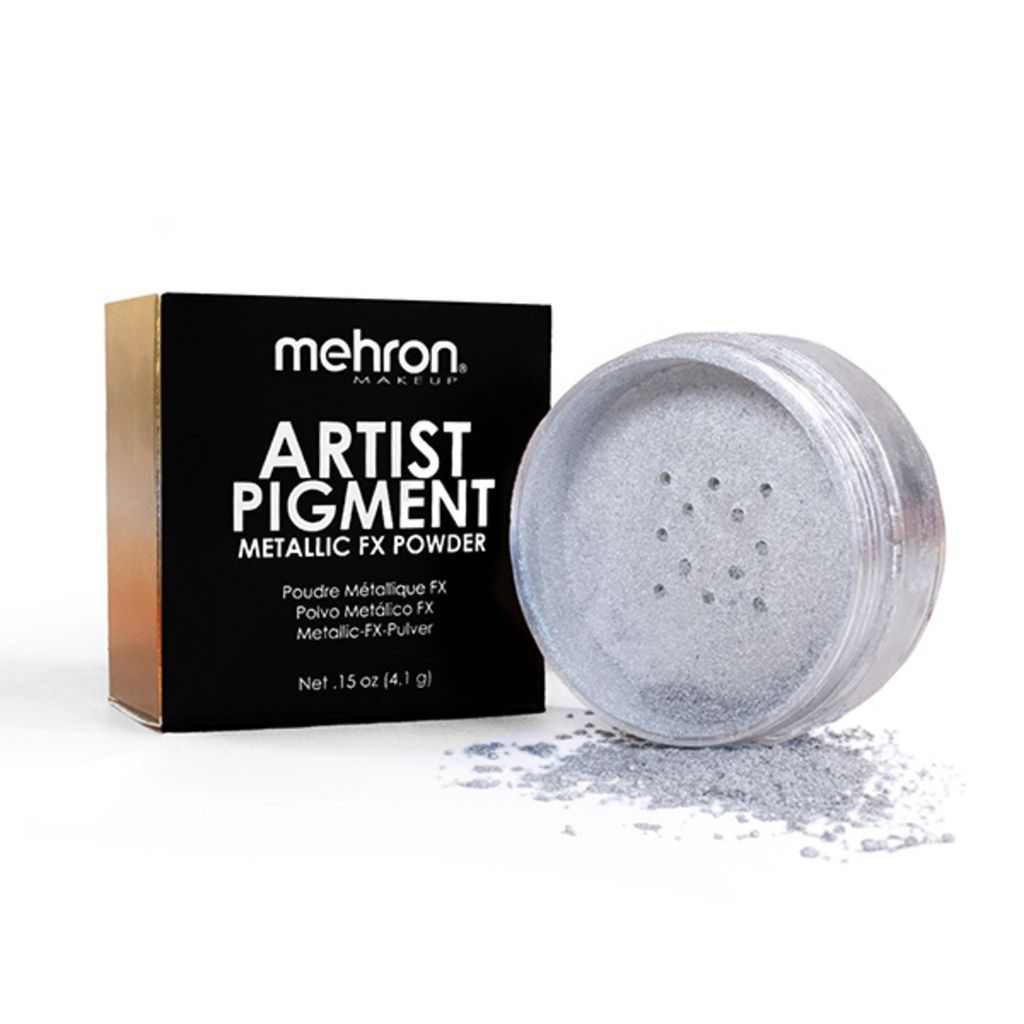 Mehron Künstlerpigment Silber, reflektierendes Puder & flüssiges Make-up für Körper & Haare