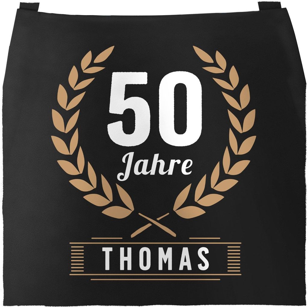 Küchen-Schürze mit Namen Alter anpassbar Kochschürze Männer Frauen personalisierte Geschenke zum Geburtstag SpecialMe Gold schwarz unisize