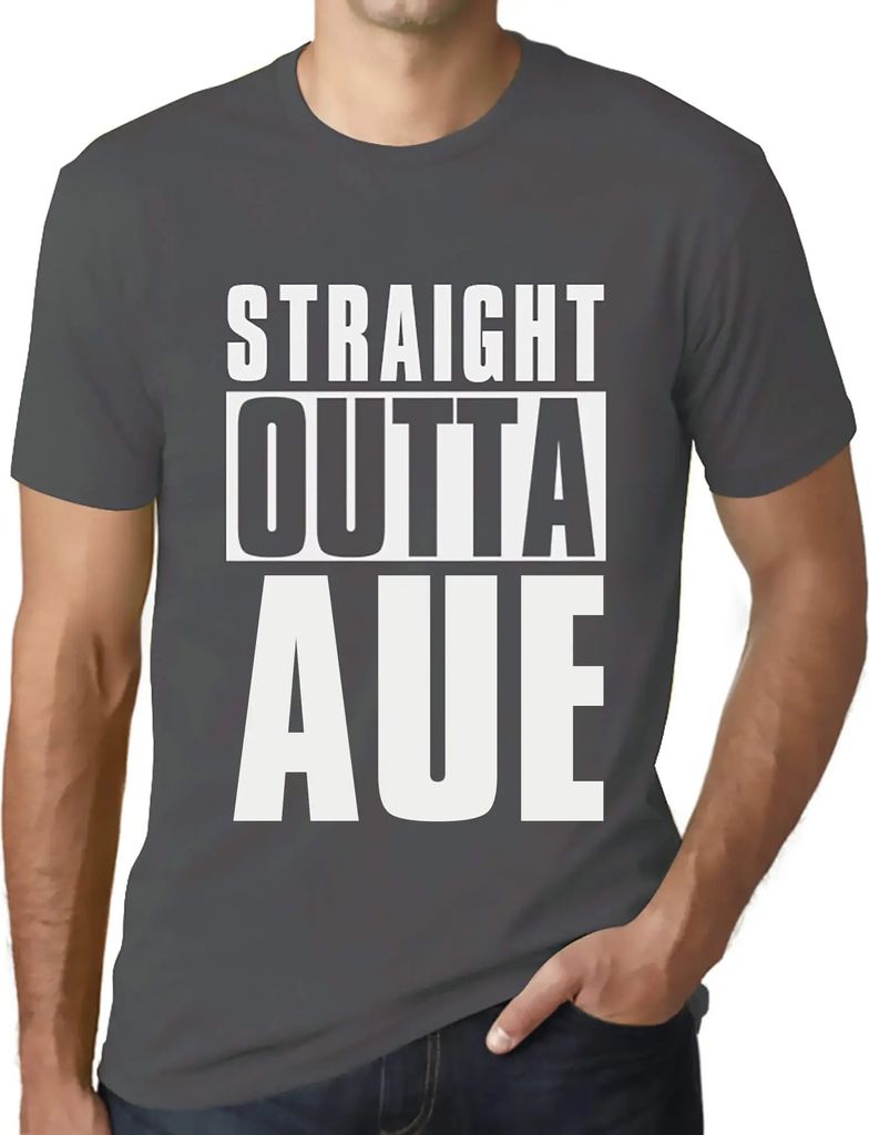 Herren Grafik T-Shirt Direkt aus dem Aue – Straight Outta Aue – Öko-Verantwortlich Vintage Jahrgang Kurzarm Lustige Druck Geburtstag Geschenk ...