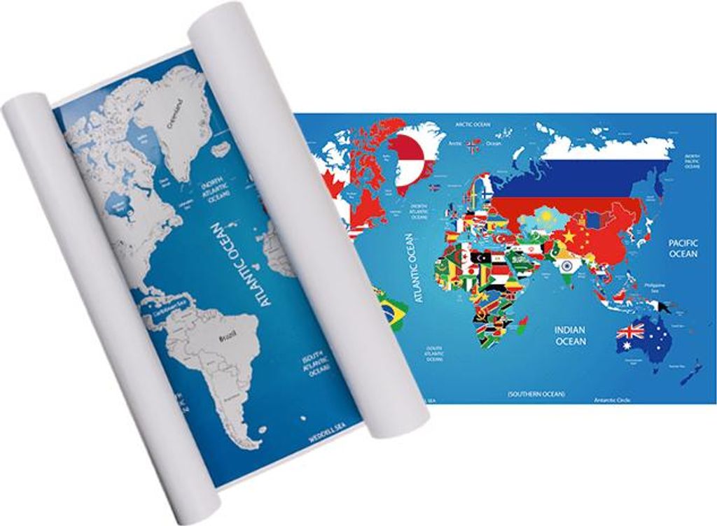 Rubbel-Weltkarte mit Länderflaggen Produktbild 