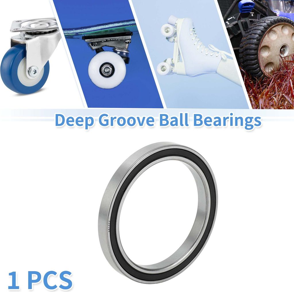 6814VV Rillenkugellager P6 70x90x10mm Geschmierte Lager Doppelgummilippe Schwarz Silberfarben für Scooter Skateboard Rad