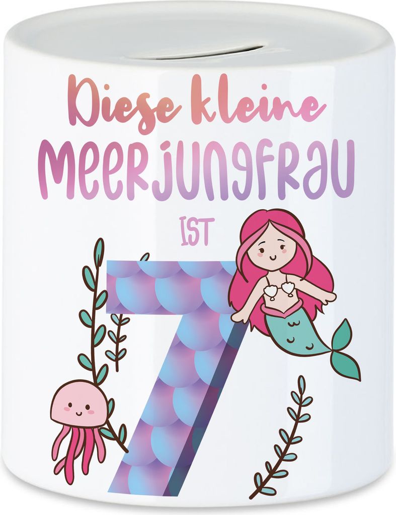Diese Kleine Meerjungfrau Ist 7 Spardose Geburtstagsgeschenk 7. Geburtstag Süßes Motiv