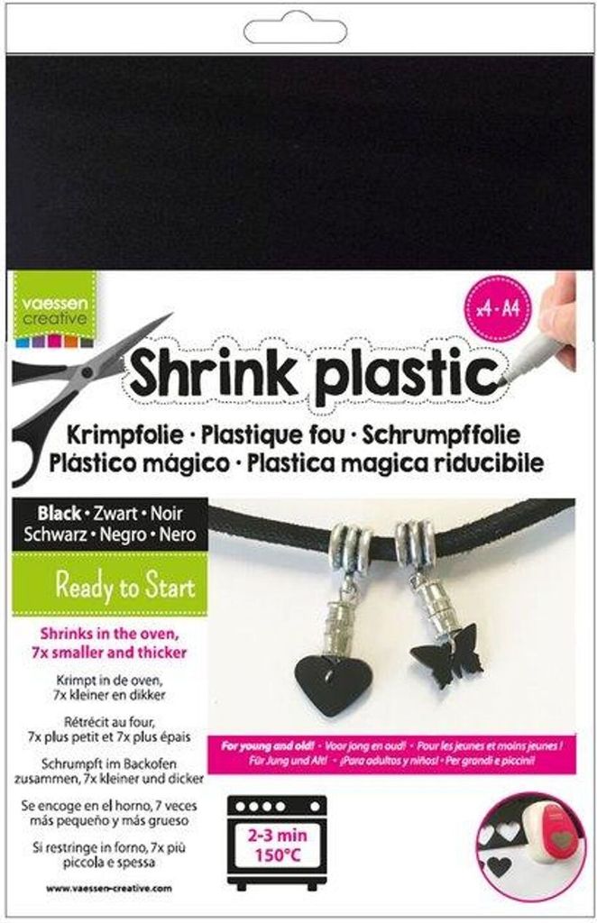 Vaessen Creative | Schrumpffolie A4 Schwarz 4pcs