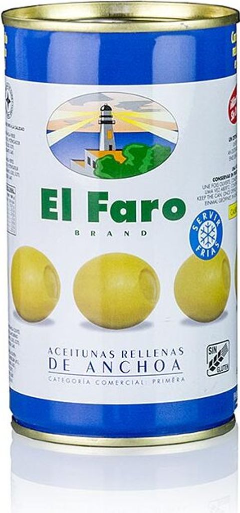 El Faro Grüne Oliven mit Anchovis (Sardellen Füllung) in Produktbild 