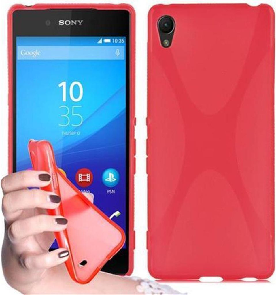 Cadorabo Handyhülle für Sony Xperia Z3 PLUS / Z4 in Rot Hülle Schutzhülle TPU Silikon Backcover Case