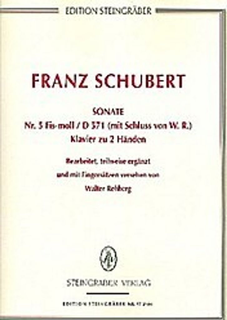 Sonate fis-Moll Nr.5 D571 (mit Schluss) :für Klavier