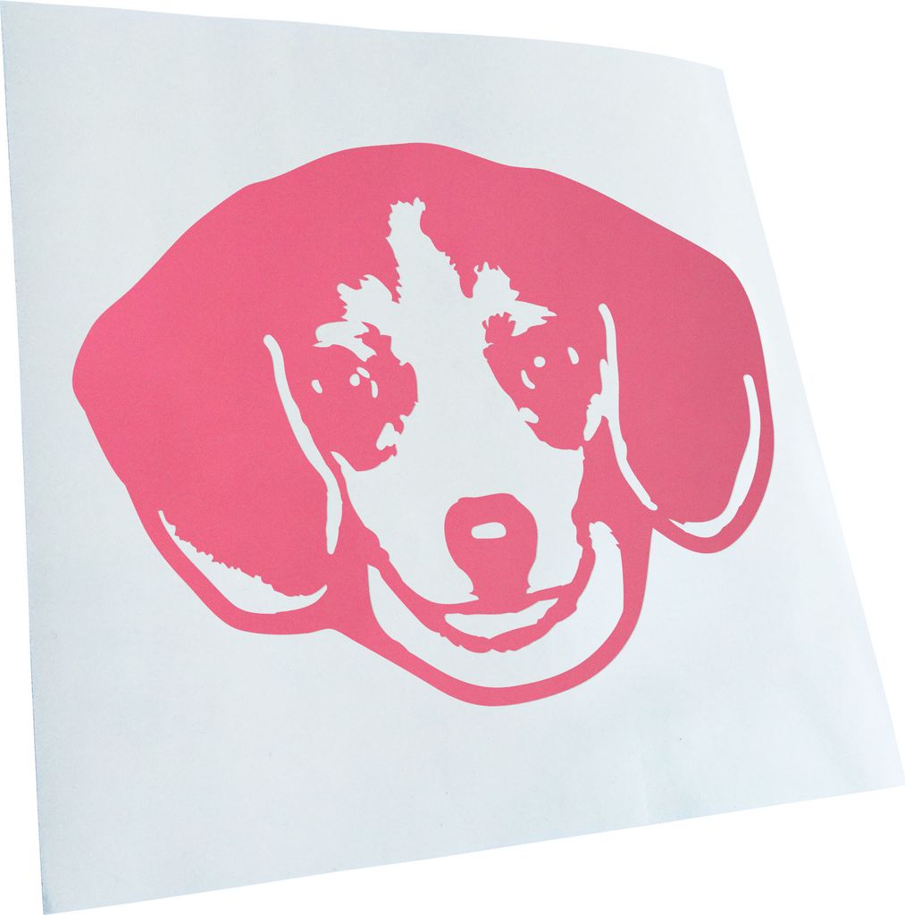 Kiwistar - Autoaufkleber - Pocket Beagle Hund - Hellrosa - 50x38cm - Aufkleber für Auto, Laptop, Fahrrad, LKW, Motorrad Mehrfarbig JDM Decal Racing