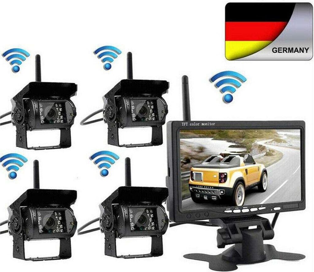 4X Funk Kabellos Auto Rückfahrkamera 18LED Wasserdicht Produktbild 3