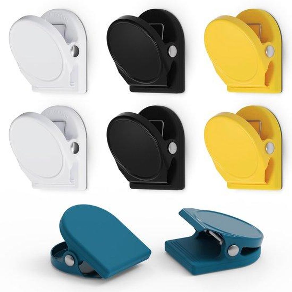Magnetische Clips 8 Stück silikonweiß krasfrei für Küche Schule