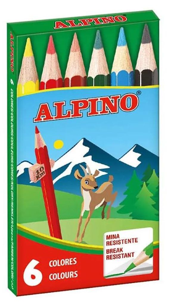 Alpino kurze Buntstifte 85mm sortiert 6er-Set