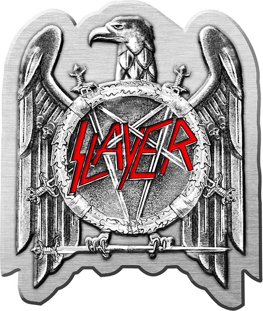 Slayer - Adler - Abzeichen, Emaille Logo RO8676 (Einheitsgröße) (Grau/Rot)