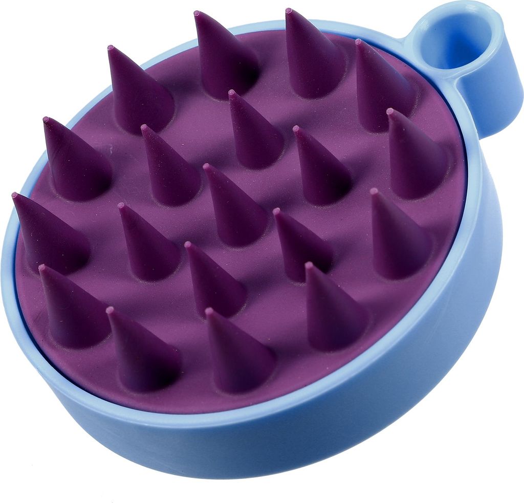 Haar Kopfhaut Massage Bürste Blau Lila 3.62"x3.07"x1.38"